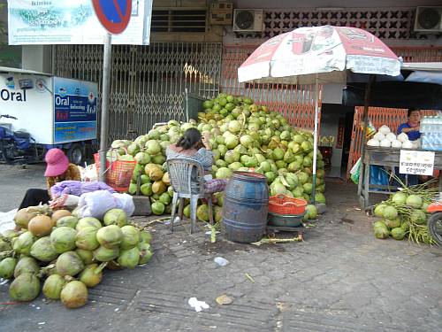 Selling coconuts